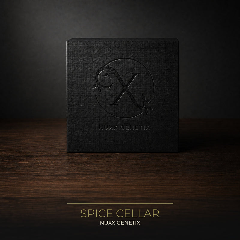 NUXX Spice Cellar – feminisierte Cannabissamen, NUXX Genetix Verpackung